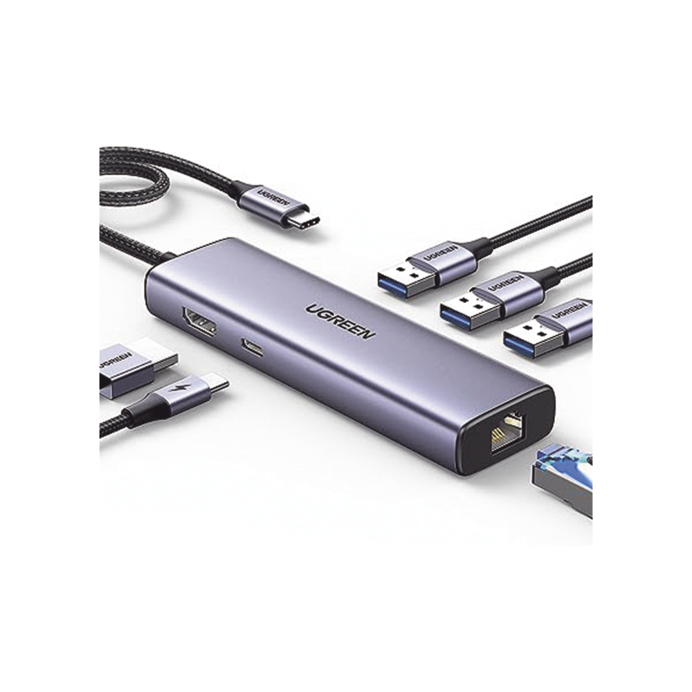 15598-l HUB USB-C (Docking Revodok) 6 en 1 | 3 Puertos USB-A 3.0 (5 Gbps) | USB-C PD 100W | HDMI 4K@30Hz | Entrada 1 RJ45 (Gigabit Ethernet) | Chip de Última Generación | Potente Disipación de Calor | Caja de Aluminio.