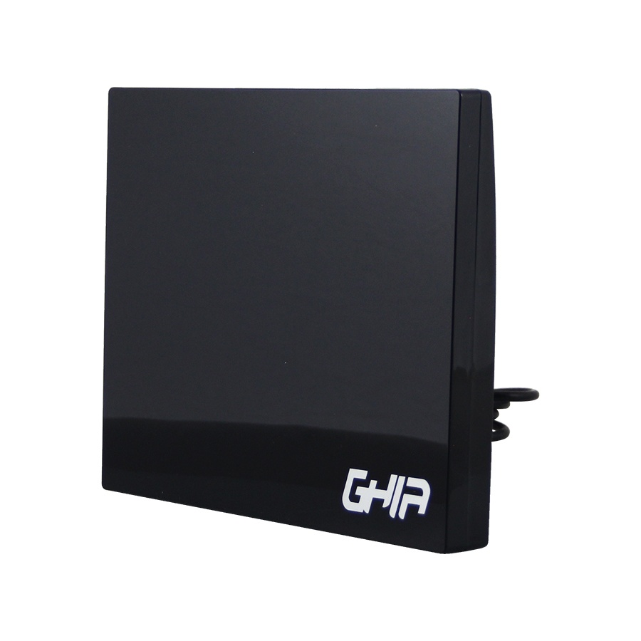 CP-GHIA-GANT-001-1 Ghia Antena para Televisión GANT-001 para Interiores, FM/UHF/VHF, Negro