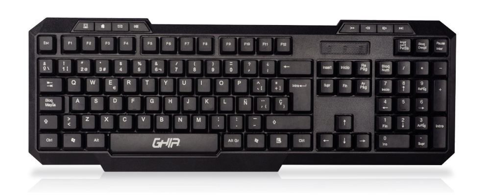 Teclado Ghia GTA50, Alámbrico, USB, Negro (Español)