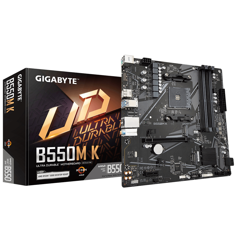 CP-GIGABYTE-B550MK(REV10)-f386ff T3 Tarjeta Madre Gigabyte Micro ATX B550M K (rev. 1.0), S-AM4, AMD B550, HDMI, 128GB DDR4 para AMD