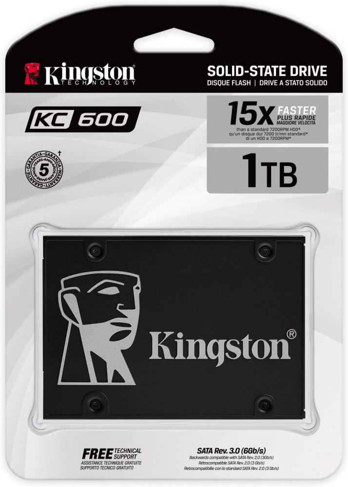 CP-KINGSTON-SKC6001024G-96f191 SSD Kingston KC600 NAND 3D TLC, 1TB, SATA III, 2.5'', 7mm