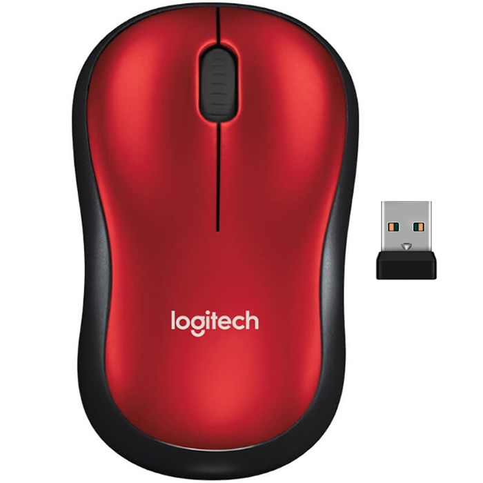 CP-LOGITECH-910-003635-9299d2 T3 Mouse Logitech Óptico M185, Inalámbrico, 1000DPI, Rojo/Negro