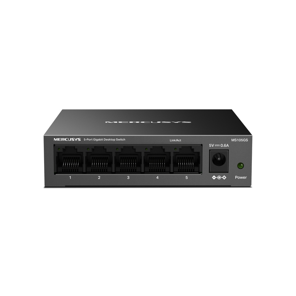 CP-MERCUSYS-MS105GS-14ee91 Switch Mercusys MS105GS, 5 Puertos Gigabit Ethernet 10/100/1000, 10 Gbit/s, 2000 Entradas, No Administrado