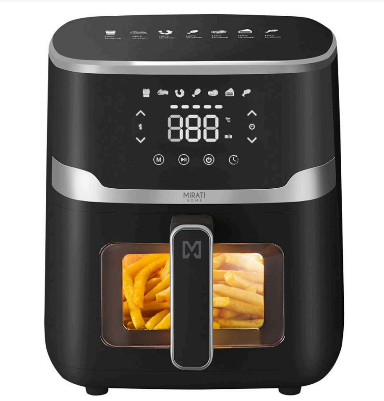 CP-MIRATI-MFA11-6be13b Mirati Freidora de Aire MFA11, 5 Litros, 1350W, 200 °C, Negro