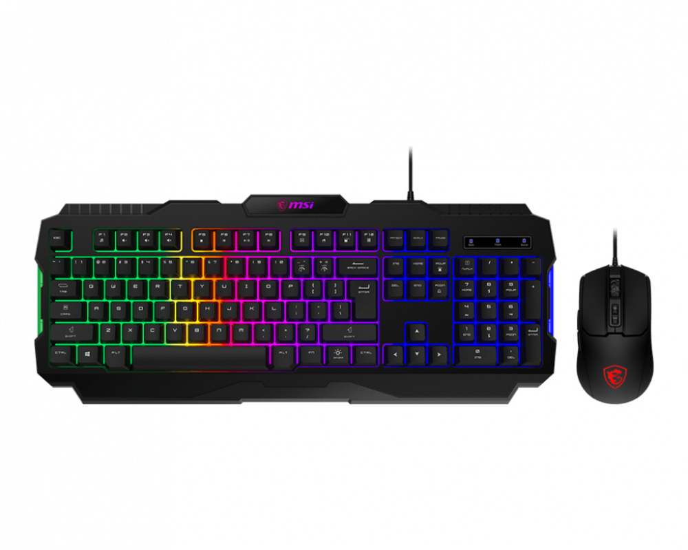 CP-MSI-FORGEGK100COMBOUS-52f478 T3 Kit Gamer de Teclado y Mouse MSI FORGE GK100 COMBO, Alámbrico, USB, Negro (Inglés)