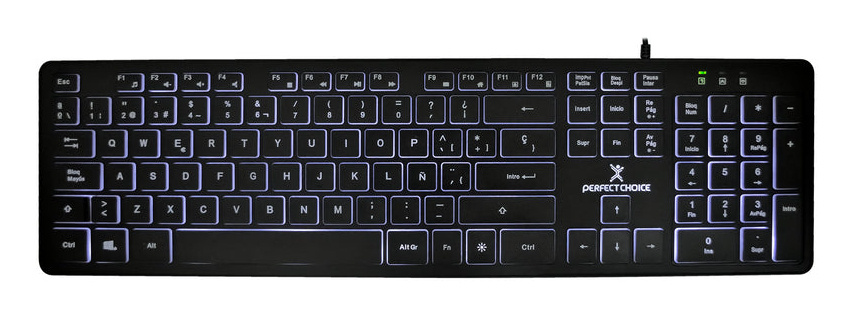 Teclado Perfect Choice PC-201304, Alámbrico, USB, Negro (Español),