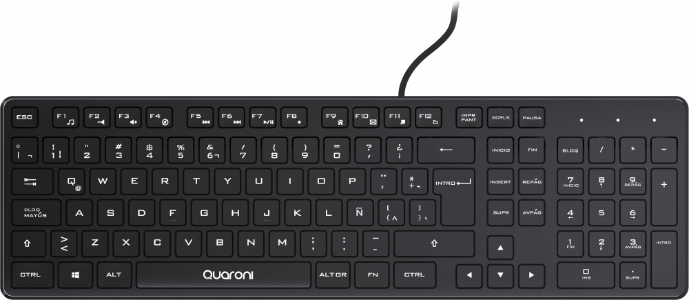 CP-QUARONI-KAQ01-a2ba43 T3 Kit de Teclado y Mouse Quaroni KAQ01, Alámbrico, USB, Negro (Español)