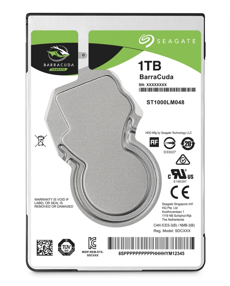 CP-SEAGATE-ST1000LM048-1 Disco Duro para Laptop Seagate Barracuda 2.5'', 1TB, SATA III, 5400RPM, 128MB Cache