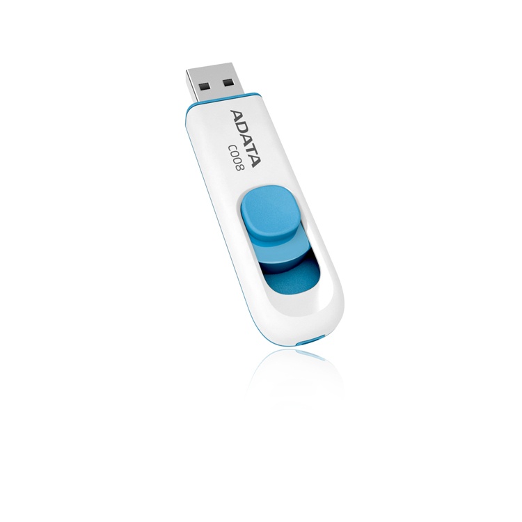 Memoria USB Adata C008, 32GB, USB 2.0, Azul/Blanco