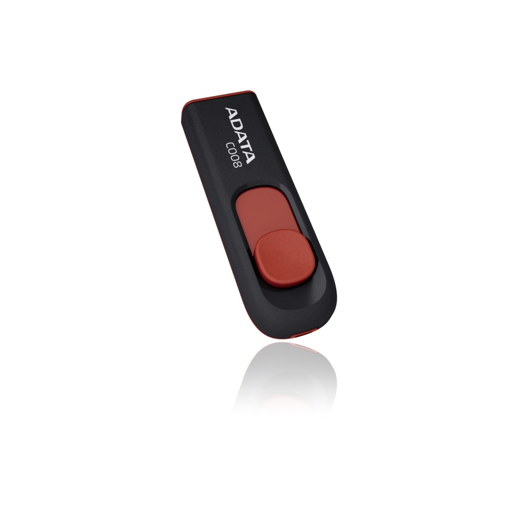 CP-ADATA-AC008-64G-RKD-1 Memoria USB Adata C008, 64GB, USB-A 2.0, Negro/Rojo