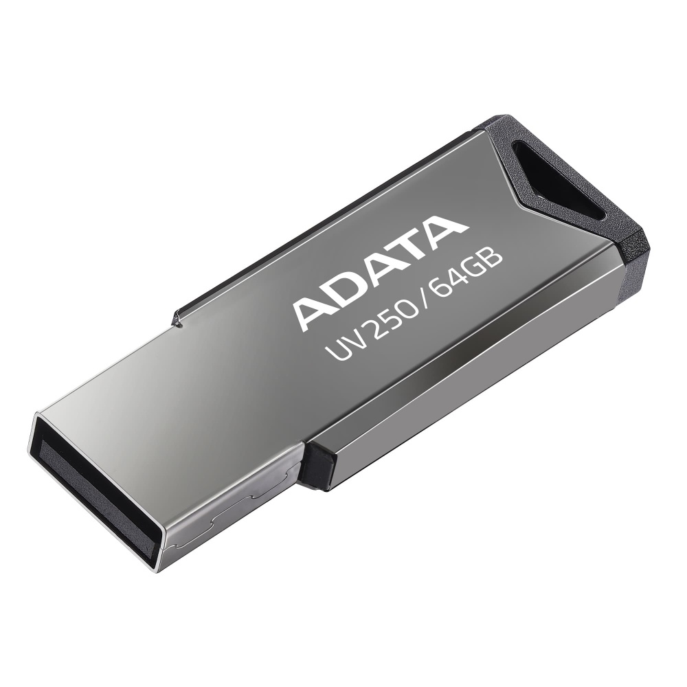 Memoria USB Adata UV250, 64GB, USB 2.0, Plata