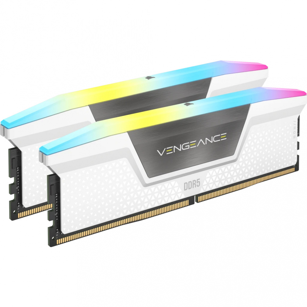 CP-CORSAIR-CMH32GX5M2B6400C36W-3c1bb2 Kit Memoria RAM Corsair VENGEANCE RGB DDR5, 6400MHz, 32GB - 2 x 16GB, CL36, XMP, Blanco