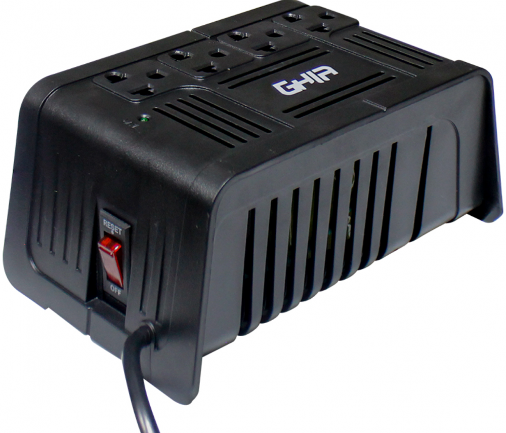 Regulador Ghia GVR-010, 400W, 1.000VA, Entrada 120V, Salida 120V, 4 Contactos