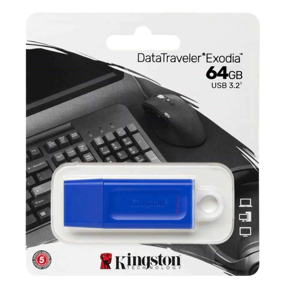 CP-KINGSTON-KC-U2G64-7GB-787092 Memoria USB Kingston DataTraveler Exodia, 64GB, USB 3.2, Azul