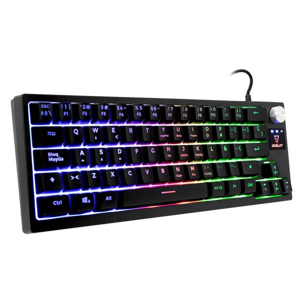 CP-OCELOTGAMING-OK-M60-868577 Teclado Gamer Ocelot Gaming OK-M60 RGB 60%, Alámbrico, Negro (Español)