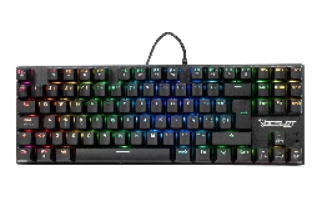 CP-OCELOTGAMING-OK-TKL2-5e900f Teclado Gamer Ocelot Gaming OK-TKL2 RGB TKL, Teclado Mecánico, Switch Red, Alámbrico, Negro (Español)
