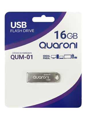CP-QUARONI-QUM-01-1b46ee Memoria USB Quaroni QUM-01, 16GB, USB 2.0, Metal