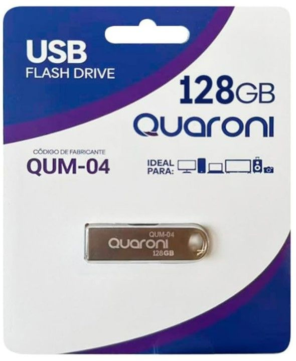 CP-QUARONI-QUM-04-d25736 Memoria USB Quaroni QUM-04, 128GB, USB 2.0, Metal