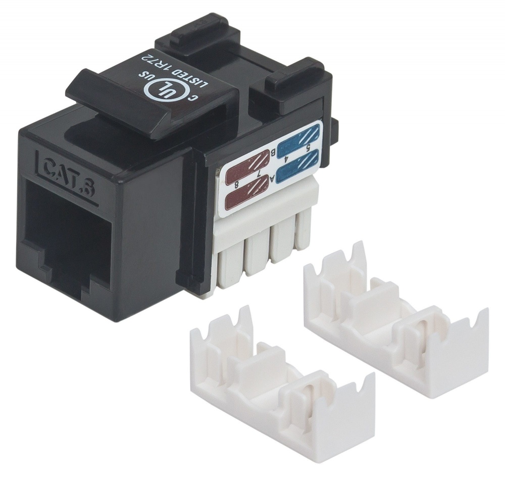 Intellinet 210720 Jack Categoría 6 de Impacto, RJ-45, Negro
