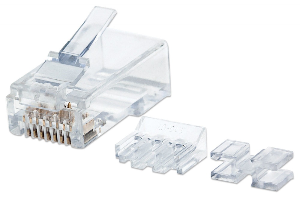 CP-INTELLINET-790550-1 Intellinet Plug RJ-45 Cat6a UTP Sólido, Bote con 80 Piezas Transparentes