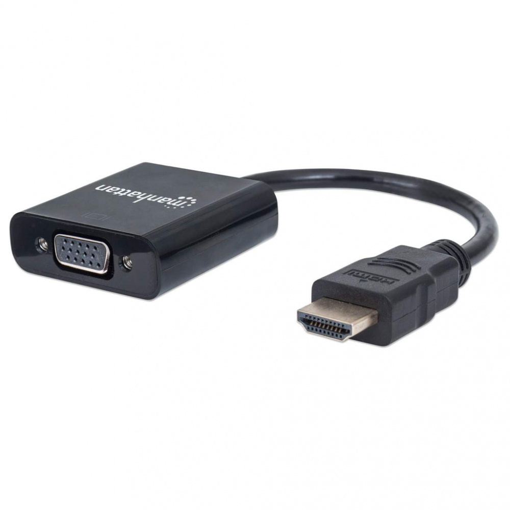 CP-MANHATTAN-151436-5c043f Manhattan Adaptador HDMI Macho - VGA Hembra, 22cm, Negro