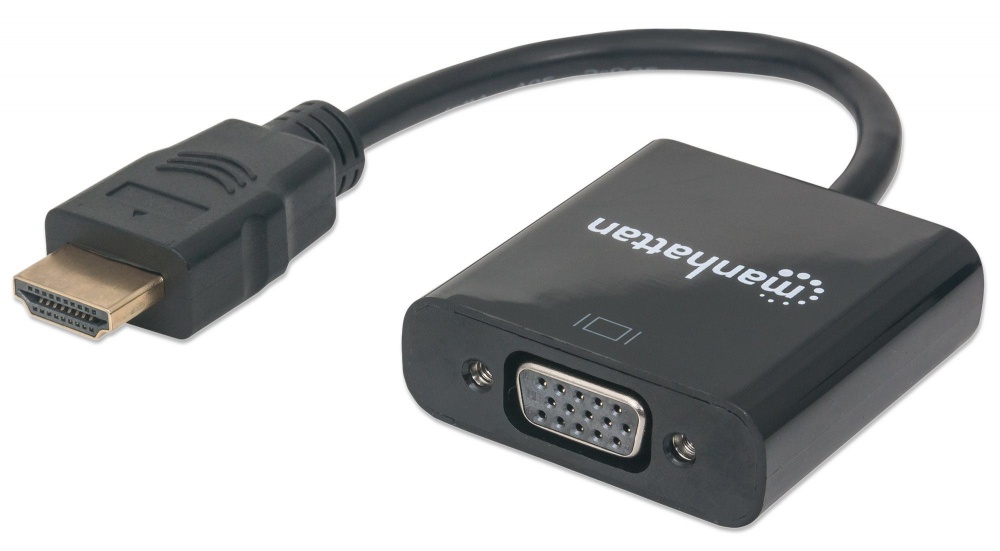 CP-MANHATTAN-151467-1 Manhattan Convertidor HDMI Macho - VGA Hembra, Negro