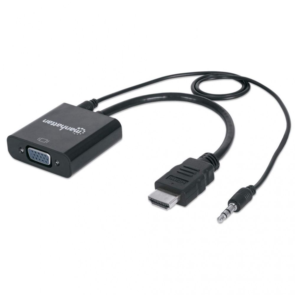 CP-MANHATTAN-151559-b96ed6 Manhattan Convertidor HDMI Macho - VGA Hembra, Negro
