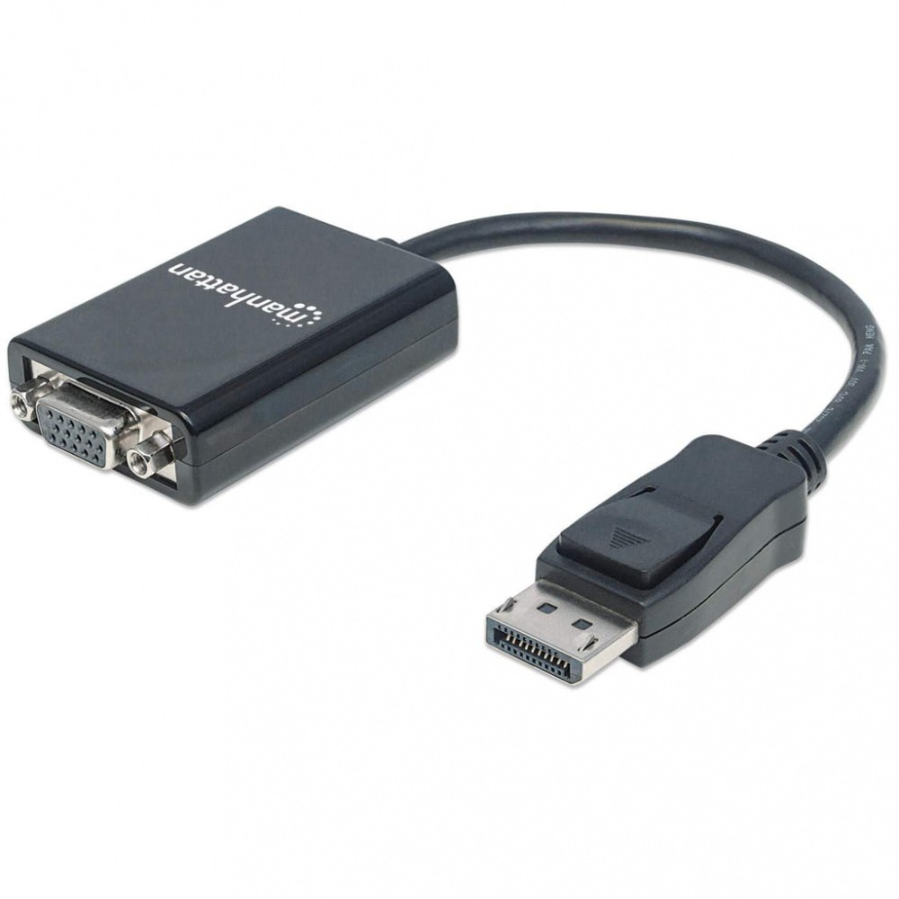 Manhattan Cable DisplayPort Macho - VGA (D-Sub) Hembra, 60Hz, 15cm, Negro