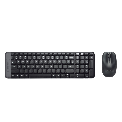 CP-LOGITECH-920-004430-b1da94 Kit de Teclado y Mouse Logitech MK220, Inalámbrico, USB, Negro (Español)