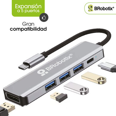 BRobotix Docking Station 406627 USB-C, 1 x USB-C 3.0, 3 x USB-A 3.0, 1 x DisplayPort
