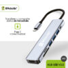 406979_2 HUB USB C BRobotix 406979 - Puerto de Entrada USB-C · 7 Puertos USB-C y USB-A V3.0, HDMI, SD y TF | Soporta Alta Velocidad y Alimentación · Diseño Compacto