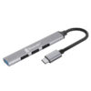 HUB USB BRobotix 6008058 - Puerto de Entrada Tipo C · 4 Puertos USB 3.0 | Alta Velocidad USB 3.0 · Diseño Compacto Plata