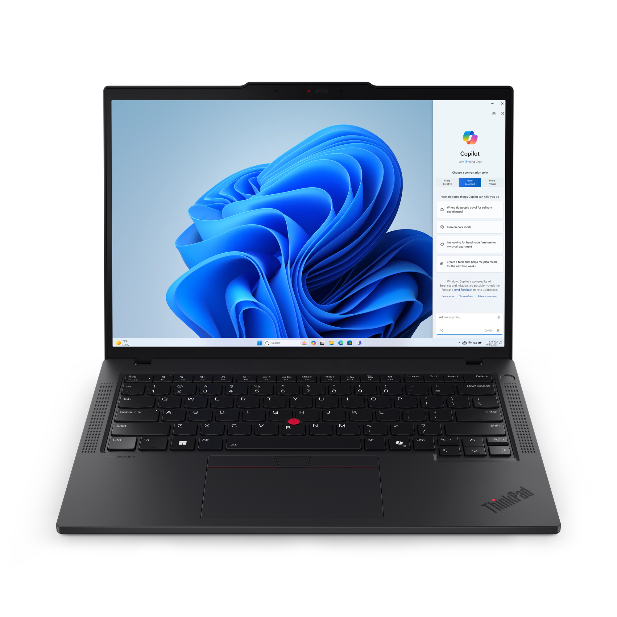 Laptop Lenovo ThinkPad T14 Gen 5, 14" 1920x1200 WUXGA, Intel Core Ultra 7 155H, 32GB, 1TB SSD, Windows 11 Pro, Español