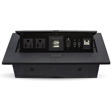 406405_5 BRobotix Caja para Mesa 406405, USB-C, HDMI, RJ-45, Negro