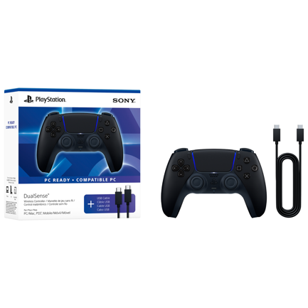 Control inalámbrico PlayStation DualSense Midnight Black + cable USB para PC
