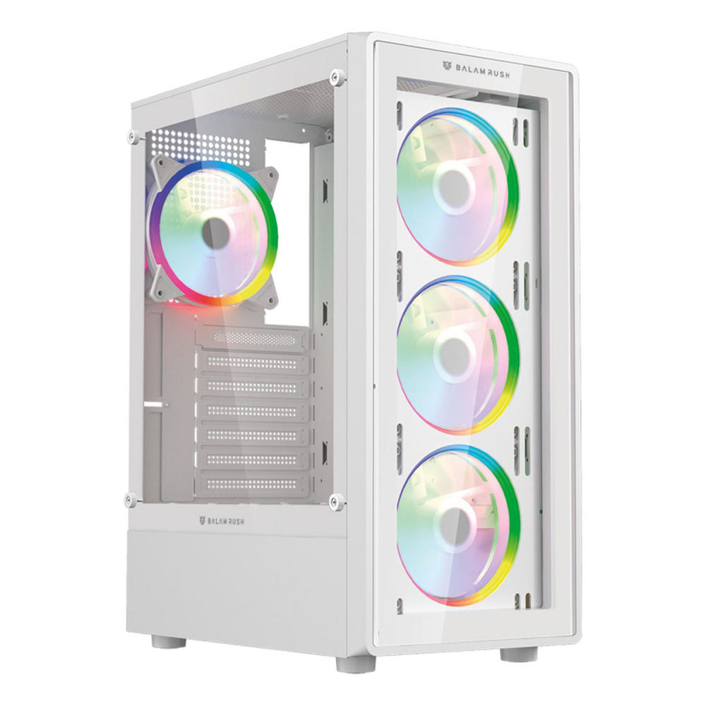 Gabinete Balam Rush DragonFly II Crystal GM745, Mini-Tower, ATX/Micro-ATX/Mini-ITX, USB 2.0/3.0, sin Fuente, 4 Ventiladores Instalados, Blanco