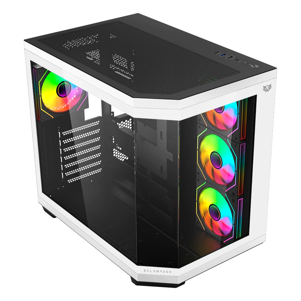 CP-BALAMRUSH-BR-938693-fcbf46 Gabinete Balam Rush Tank Super 9600 TB, Midi-Tower, ATX/Micro-ATX/Mini-ITX, USB 2.0/3.0, sin Fuente, 4 Ventiladores Instalados, Negro/Blanco