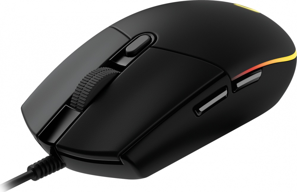 Mouse Gamer Ergonómico Logitech G203 LightSync, Alámbrico, Óptico, 8.000DPI, USB-A, Negro