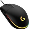 Mouse Gamer Ergonómico Logitech G203 LightSync, Alámbrico, Óptico, 8.000DPI, USB-A, Negro