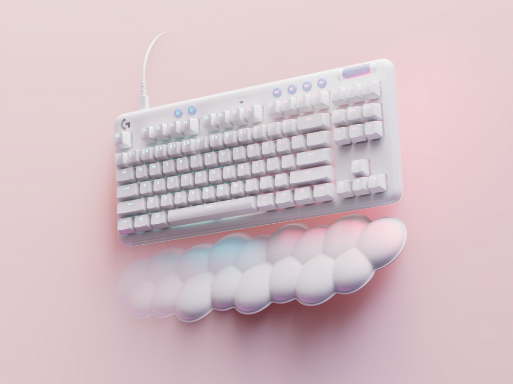 Teclado Gamer Logitech G713 LED RGB TKL, Teclado Mecánico, Logitech GX Brown, Alámbrico, USB, Blanco, Inglés