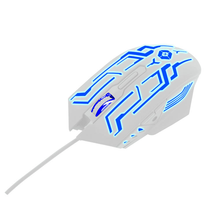 Mouse Gamer Ergonómico Vortred Legacy, Alámbrico, Óptico, Izquierdo, 3.600DPI, USB-A, Blanco