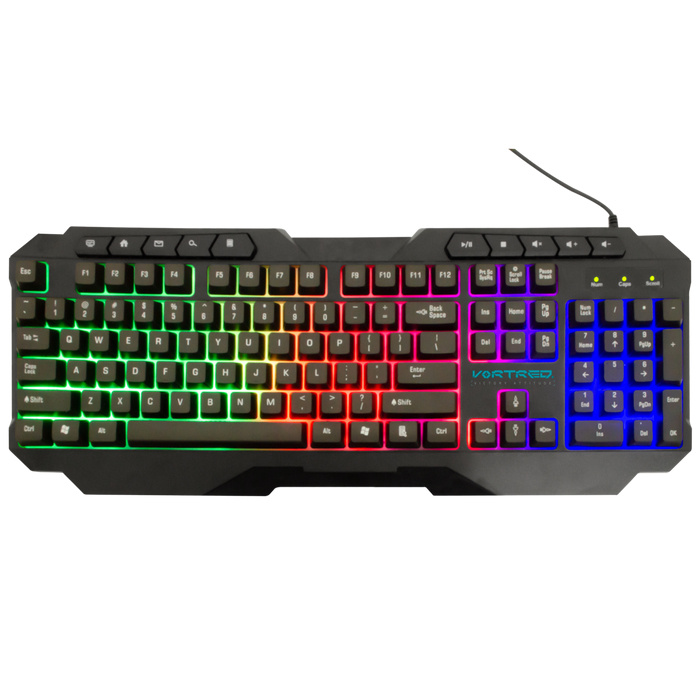 Kit Gamer de Teclado y Mouse Vortred Kit 4 en 1 Gear Up!, Alámbrico, USB, Negro, Español
