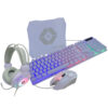 Kit Gamer de Teclado y Mouse Vortred V-930662, Alámbrico, USB, Blanco, Inglés
